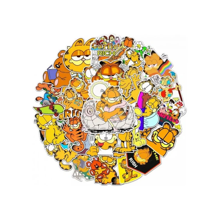 Set 50 Stickers Diseño Garfield Animación 1