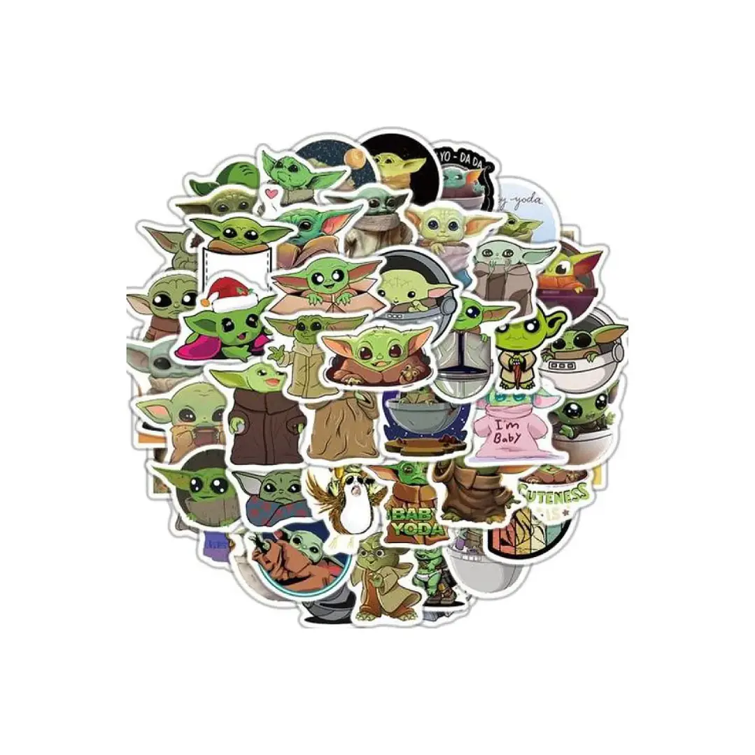Set 50 Stickers Diseño Baby Yoda Star Wars 1
