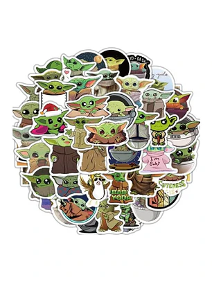 Set 50 Stickers Diseño Baby Yoda Star Wars