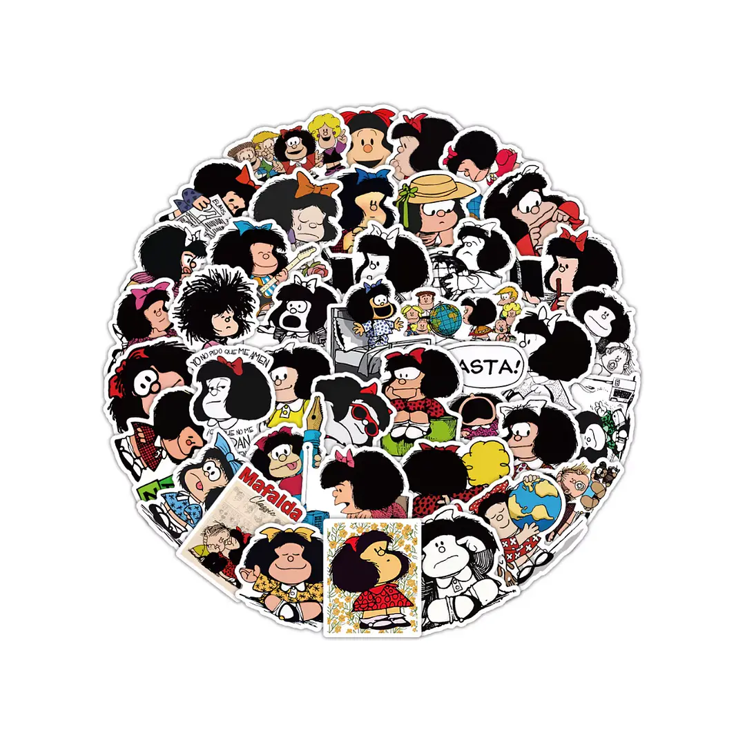 Set 50 Stickers Diseño Mafalda 1