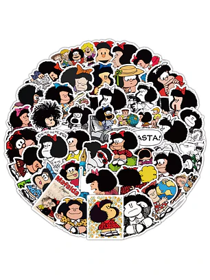 Set 50 Stickers Diseño Mafalda