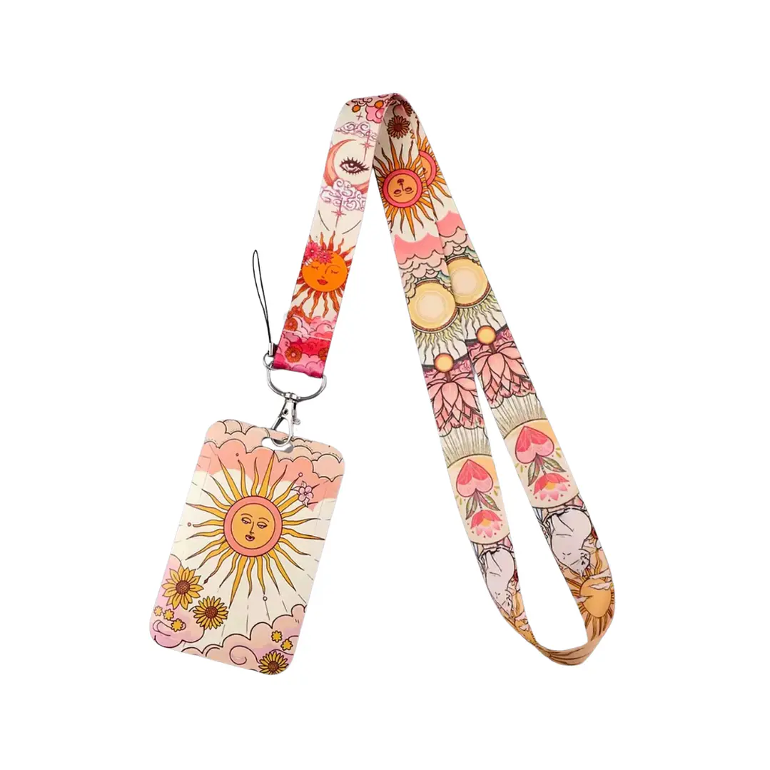 Portacredencial + Lanyard Diseño Sol Vintage 1