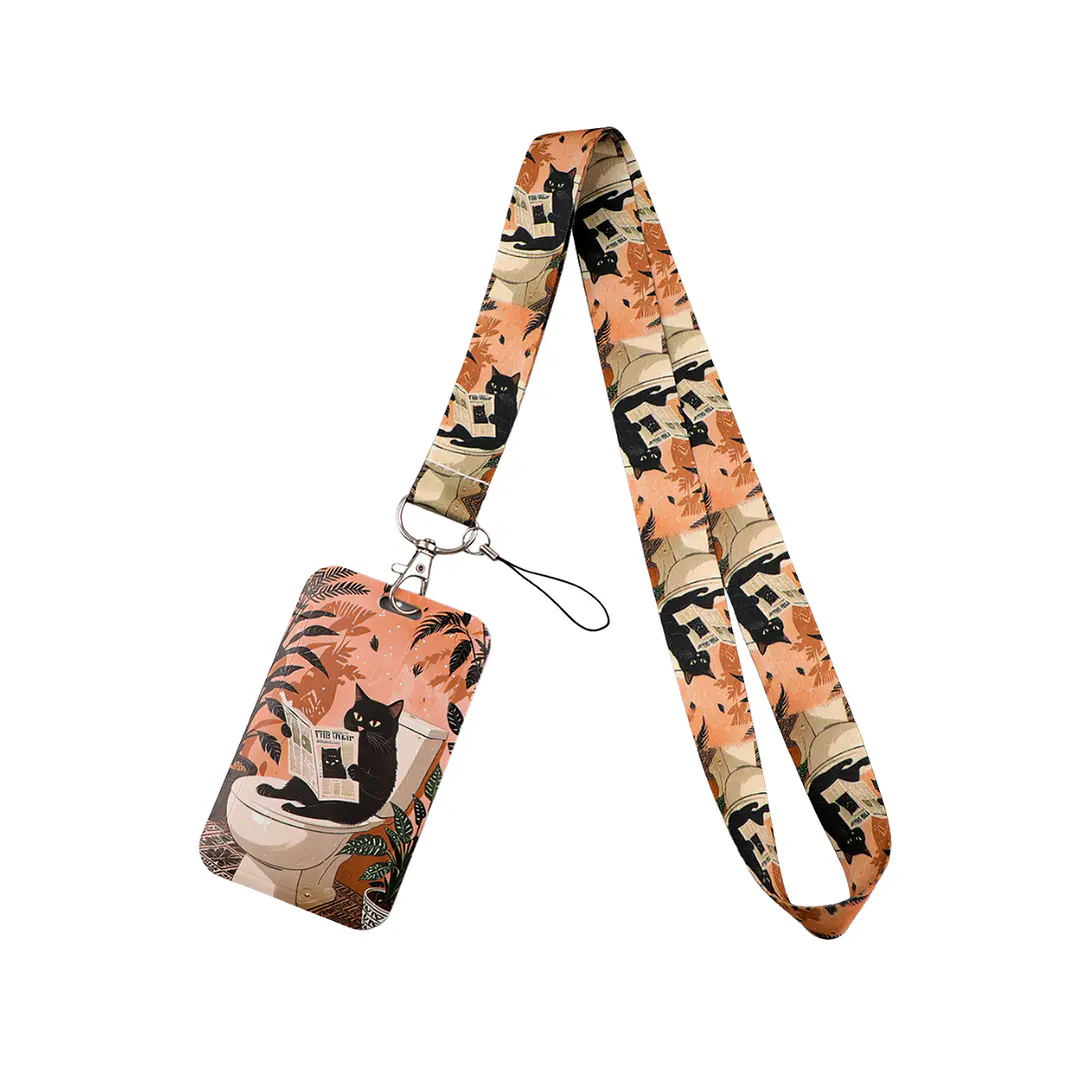 Portacredencial + Lanyard Gatitos Colorido Animales Kawaii 2