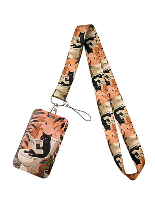 Portacredencial + Lanyard Gatitos Colorido Animales Kawaii