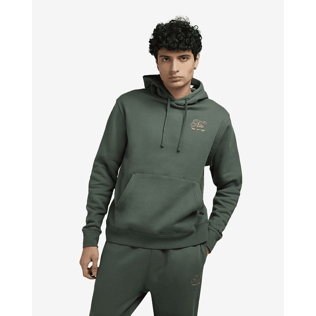 POLERON mens Nike Sportswear Club Fleece Pullover Green Hoodie