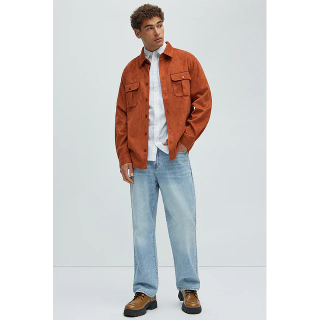 Camisa Ardee Suede Over - Café