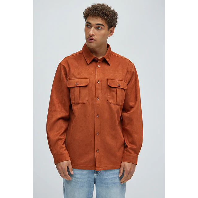 Camisa Ardee Suede Over - Café