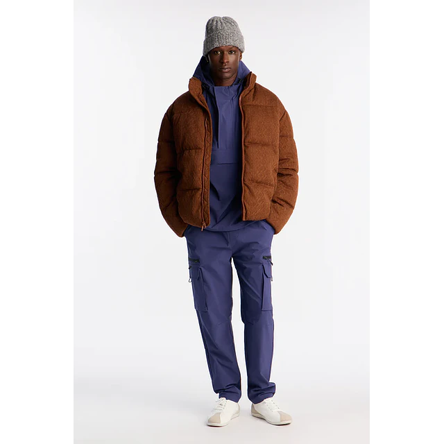 Parka Chamarra de Mezclilla Textured Cable Knit Cabin - Café
