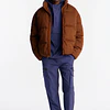 Parka Chamarra de Mezclilla Textured Cable Knit Cabin - Café