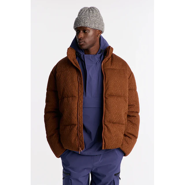 Parka Chamarra de Mezclilla Textured Cable Knit Cabin - Café
