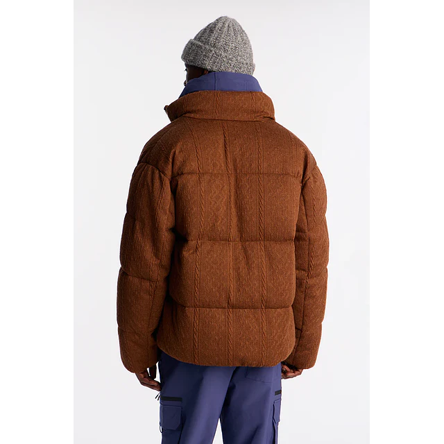 Parka Chamarra de Mezclilla Textured Cable Knit Cabin - Café