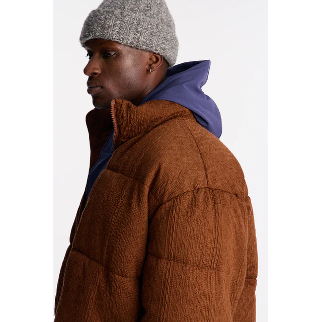 Parka Chamarra de Mezclilla Textured Cable Knit Cabin - Café