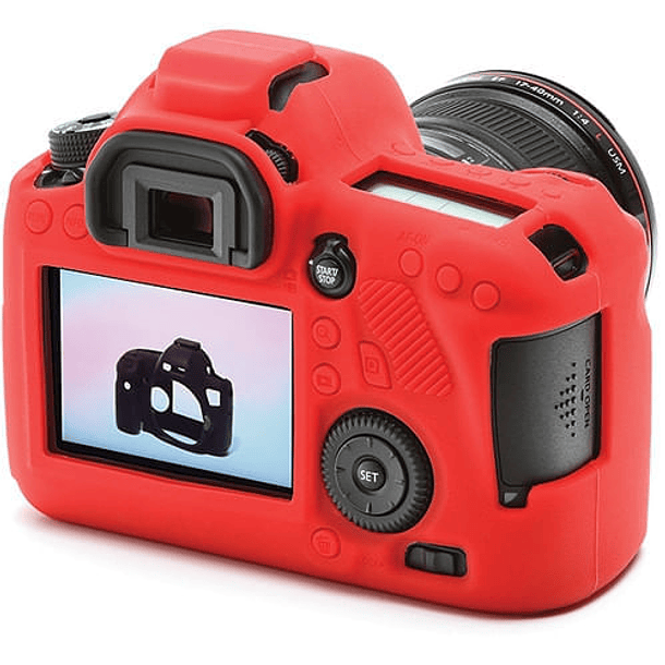 Piel de Silicona EasyCover Canon 6D Rojo 3
