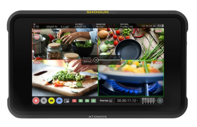 Monitor Grabador Atomos Shogun 7 y Switcher Multicam FullHD