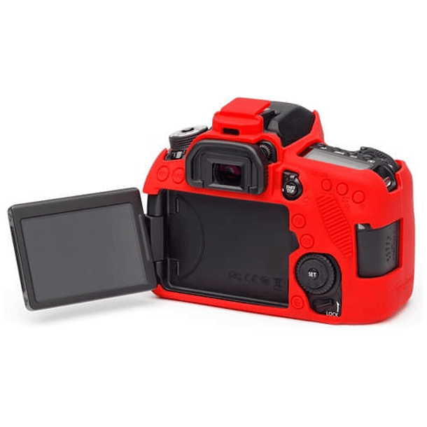 Piel de Silicona EasyCover Canon 80D Rojo 5