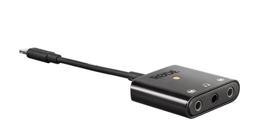 Adapt Rode SC6L - 2IN TRRS - 1 OUT Lightning  y de audífonos