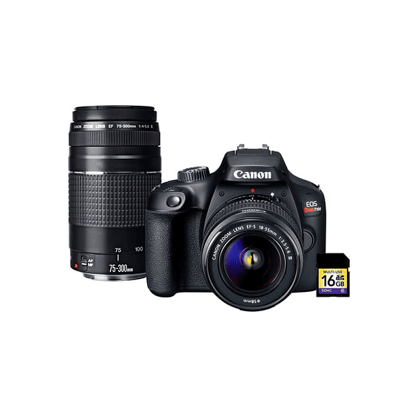 Cámara Canon EOS Rebel T100 Premium Kit - 18-55 y 75-300