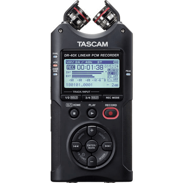 Grabador Tascam DR-40X 4 pistas mics ajustables X/Y - USB