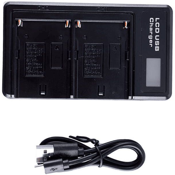 2x Baterías IndiPro Tools NP-F980 6600mAh y cargador doble 6