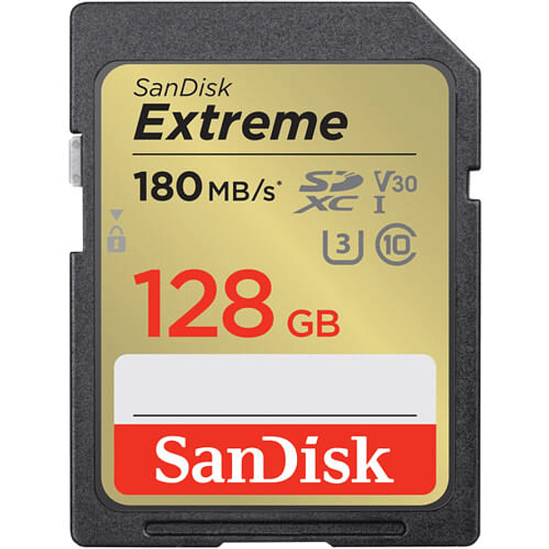 Memoria SD SanDisk 128GB Extreme 180MB/S UHS-I 1