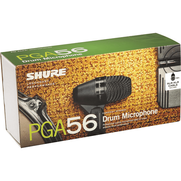 Shure PGA56-XLR micrófono dinámico cardioide para  caja/timbales con cable de 4.5m 4