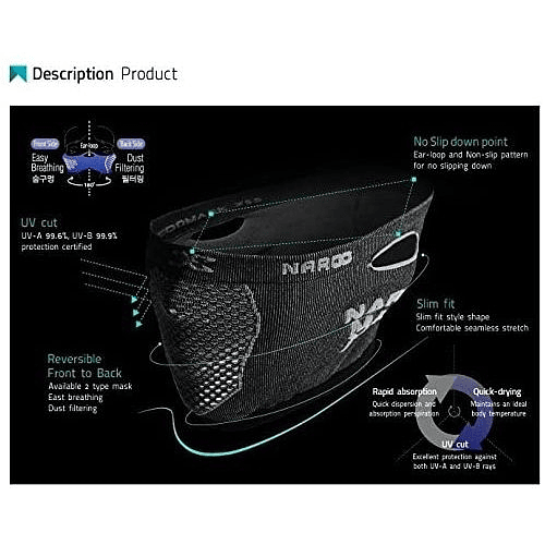 X5s Mascarilla deportiva para el frío Gris, Naroo