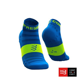Pro Racing Socks Run Low Ultralight v3.0 Fluo/Blue, Compressport 