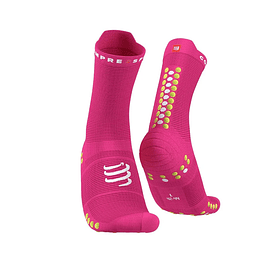 Pro Racing Socks Run High v4.0 Fluo Pink/Prime Rose, Compressport