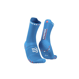 Pro Racing Socks v4.0 Run High Pacific Blu/Deco Rose, Compressport
