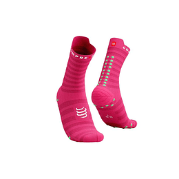 Pro Racing Socks Run High Ultralight v4.0-Hot Pink/Summer Green, Compressport
