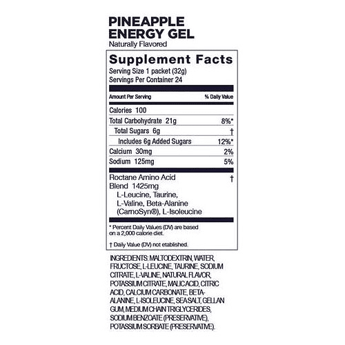 Energy Gel ROCTANE Pineapple sin cafeína (24 unid), GU
