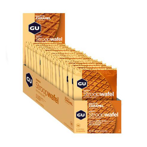 Caja de Waffles Salty's carmel GU Energy