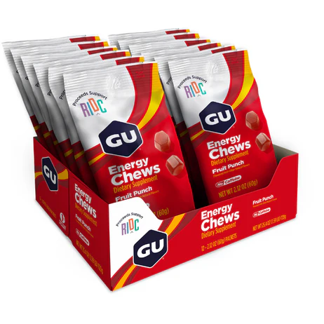 Gu Energy Chews Fruit Punch - Gomitas Energéticas - Pack de 6
