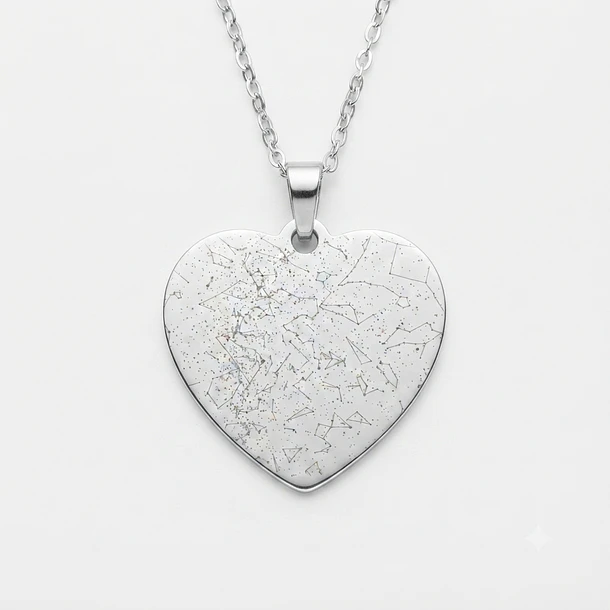 Collar Mapa Estelar Corazón Personalizado 6