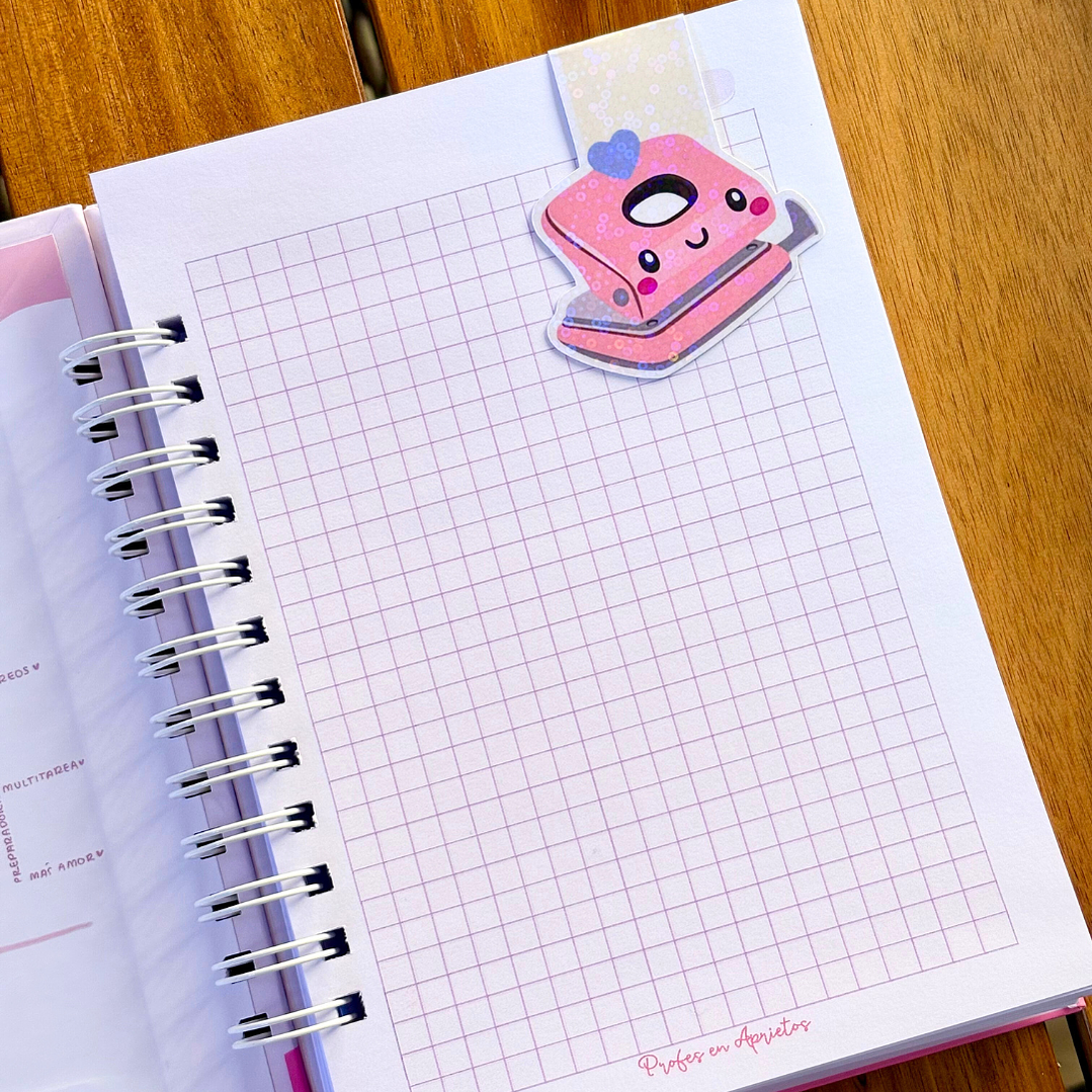 MARCAPAGINAS MAGNETICO PERFORADORA PINK 1