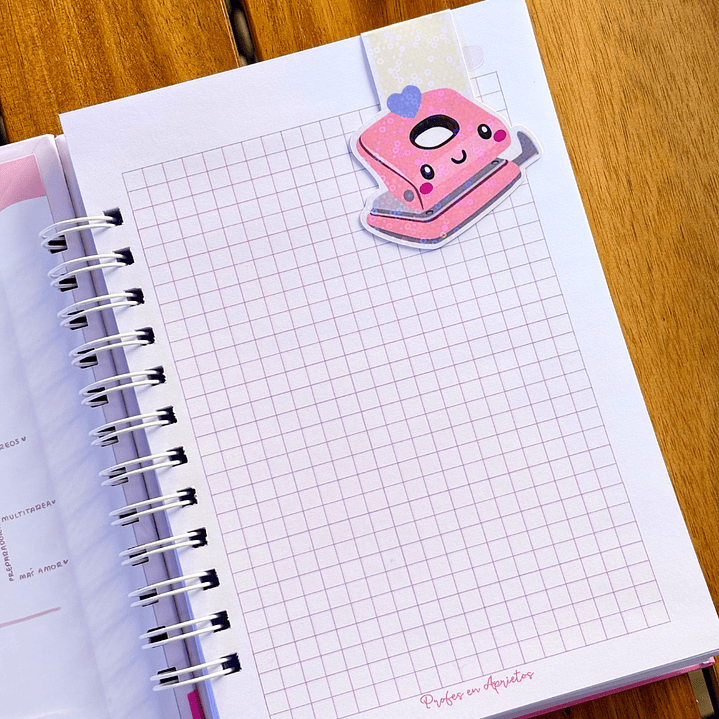 MARCAPAGINAS MAGNETICO PERFORADORA PINK 1