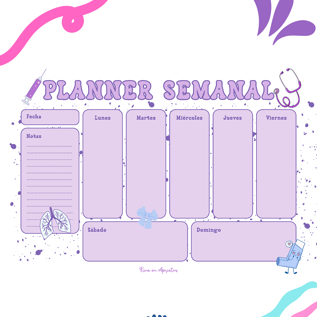 PLANNER SEMANAL PROFESIONALES DE LA SALUD 1