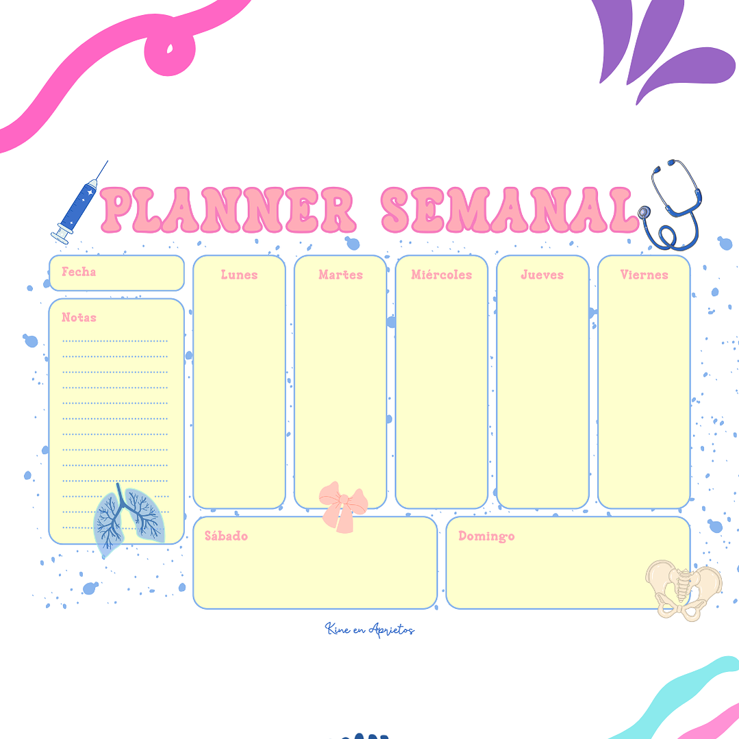 PLANNER SEMANAL PROFESIONALES DE LA SALUD 2