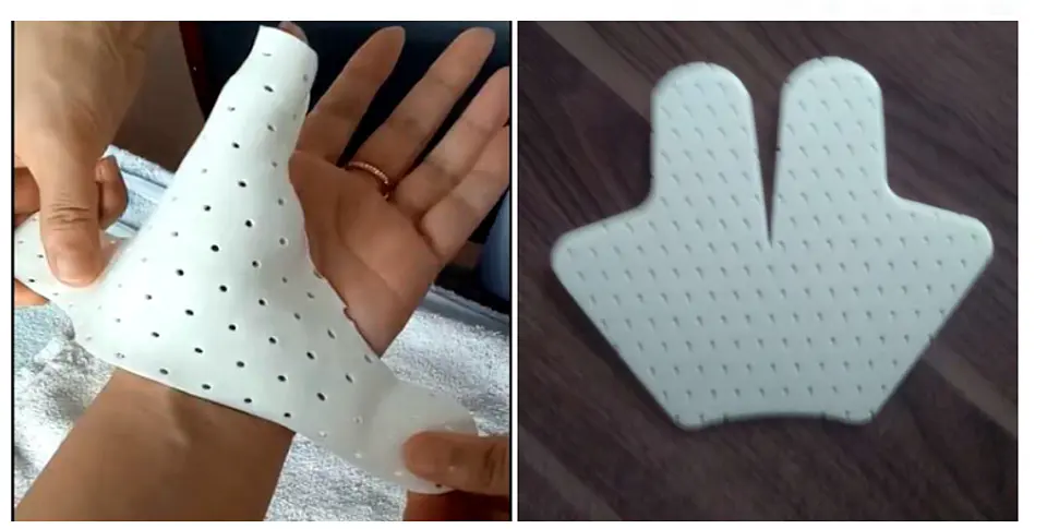 INMOVILIZADOR DE PULGAR (TIPO ESPINA DE PESCADO) TERMOPLÁSTICO PRECORTADO LISTO PARA MOLDEAR 1