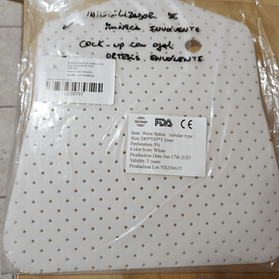 INMOVILIZADOR DE MUÑECA CON OJAL ENVOLVENTE (TIPO TUBULAR ) TERMOPLÁSTICO PRECORTADO LISTO PARA MOLDEAR