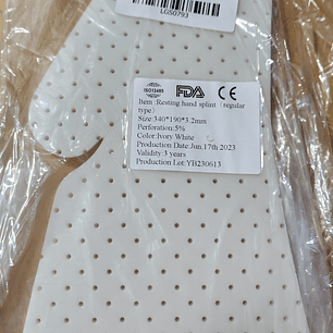 PALMETA DE REPOSO PULGAR EN OPOSICIÓN (TERMOPLÁSTICO PRECORTADO LISTO PARA MOLDEAR)