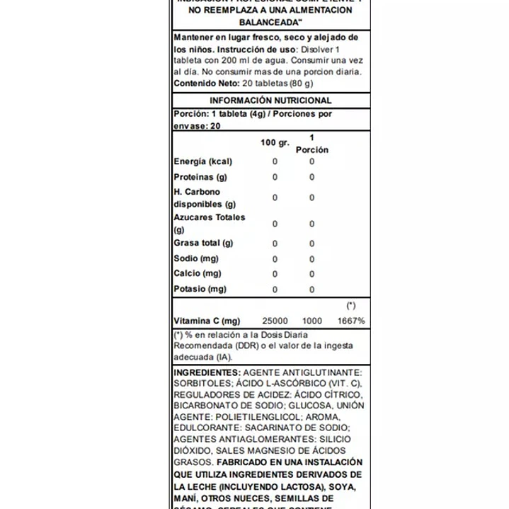 Vitamina C 1000mg Tabletas Efervescentes 2