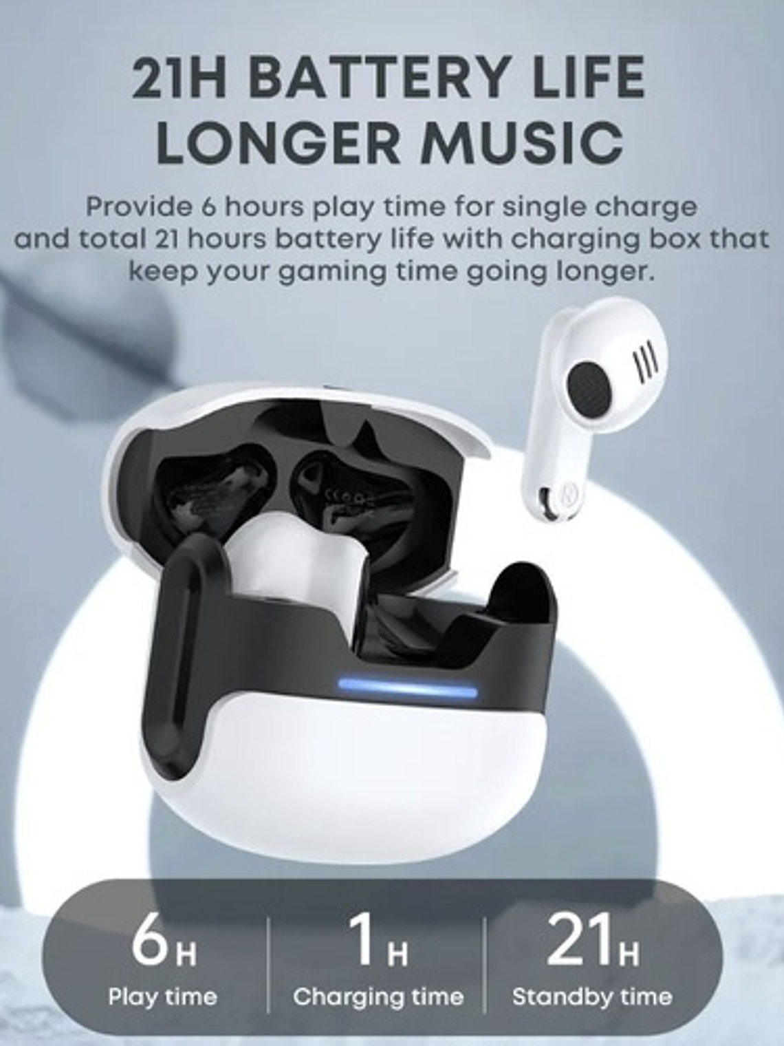 Audífonos Langsdom Theta Tg11, Gaming Bluetooth 5.3 Color Blanco  3