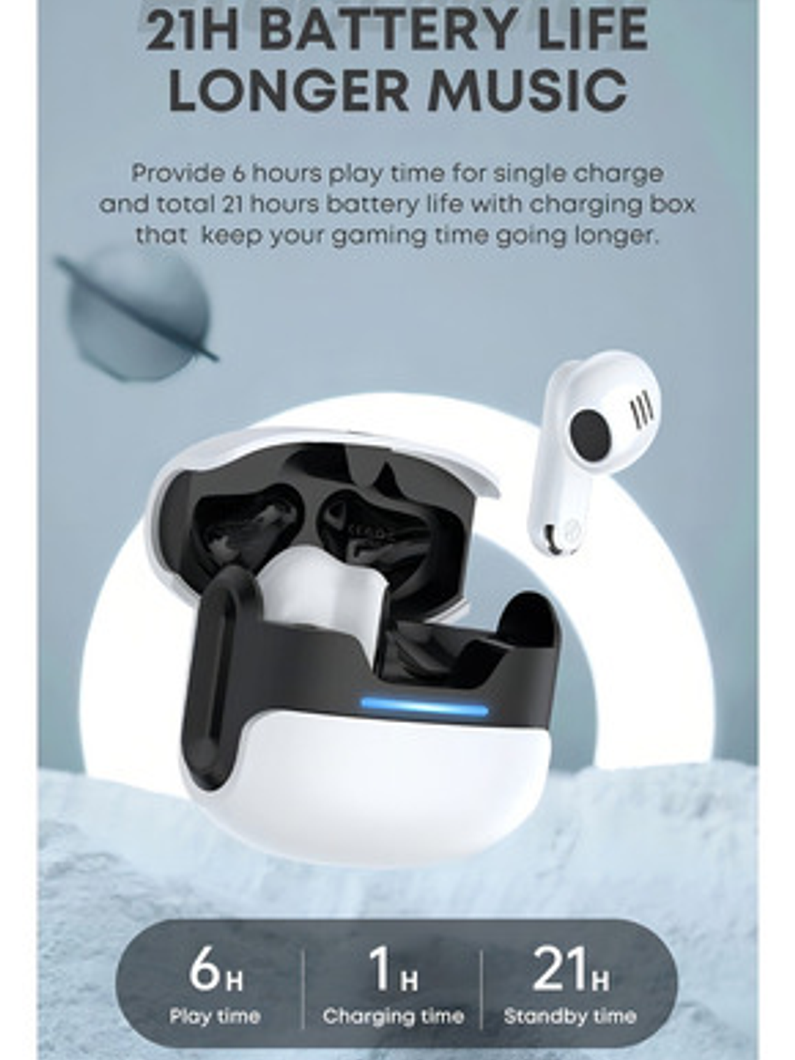 Audífonos Langsdom Theta Tg11, Gaming Bluetooth 5.3 Color Gris 5