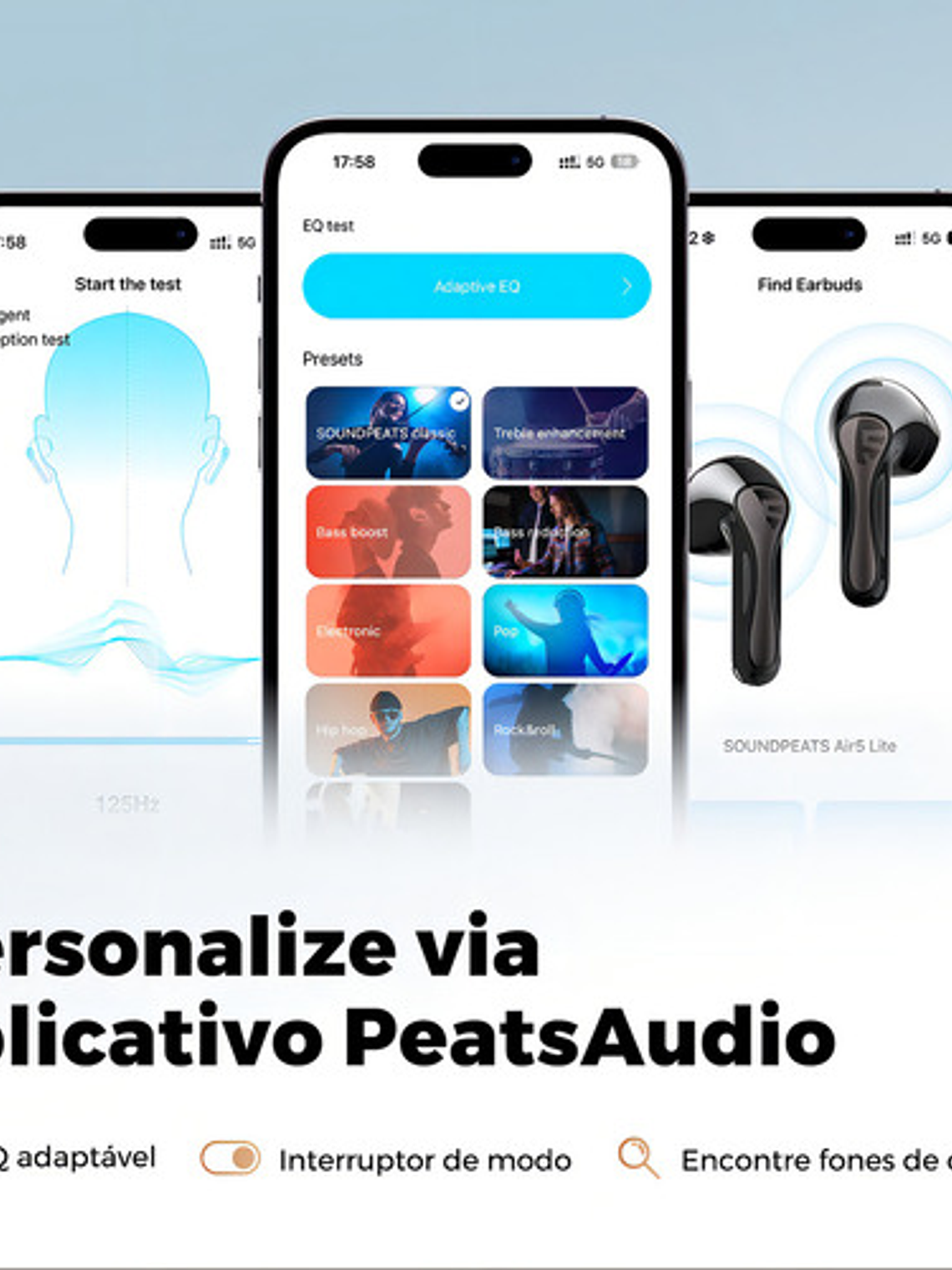 Audifonos Soundpeats Air 5 Lite, Bluetooth, Negro 8