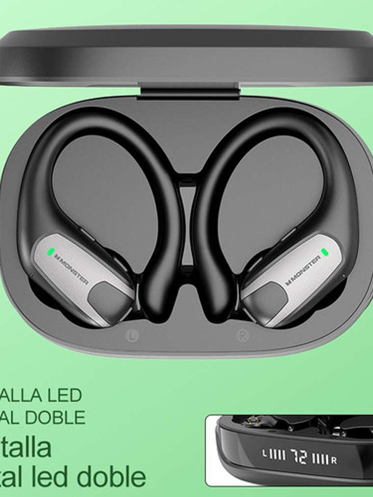 Audífonos Monster Aurafit X05, Ultra Deportivos Bluetooth, Color Negro 5