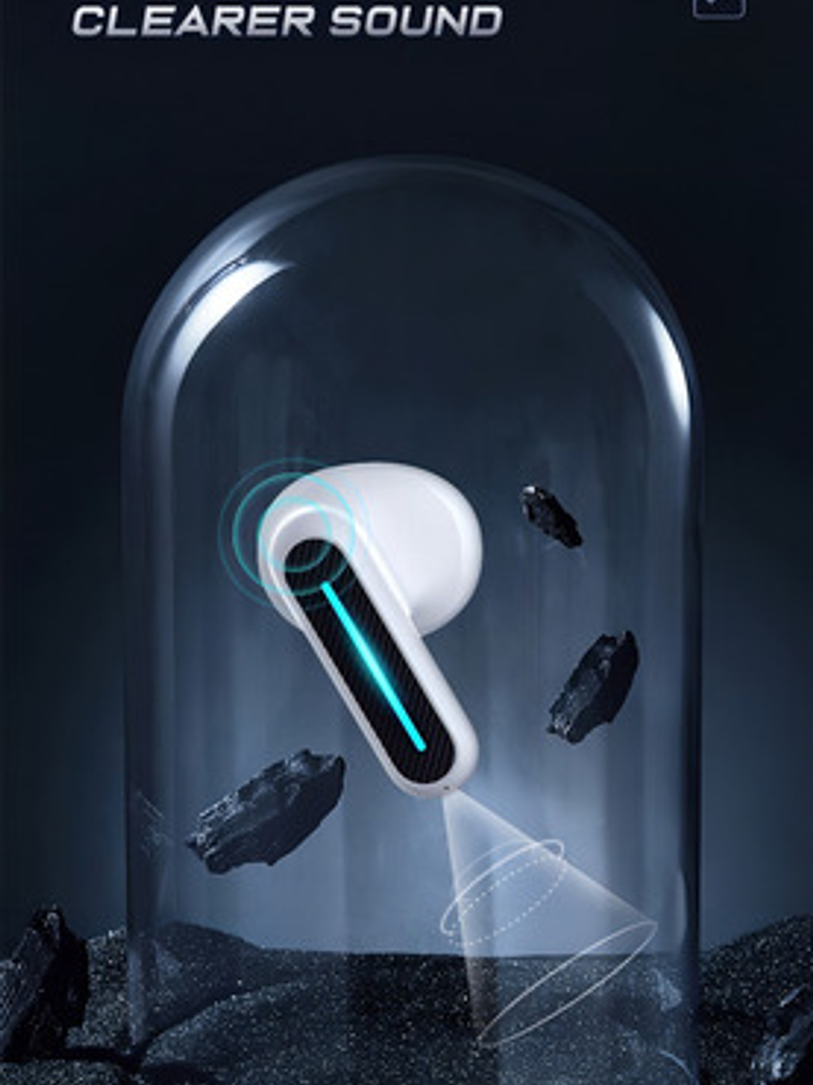 Audífonos Inalámbricos Langsdom Delta, Bluetooth Gamer  Blanco Luz Led Azul 6