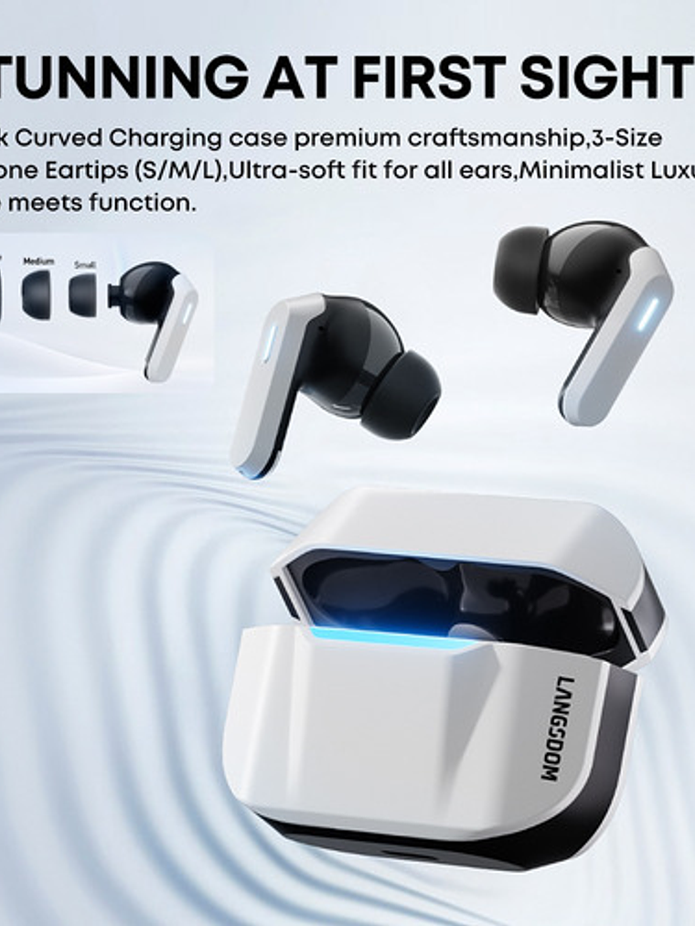 Audífonos Langsdom Zeta TG16, Gamer Bluetooth Luces Led Baja Latencia Color Gris 6