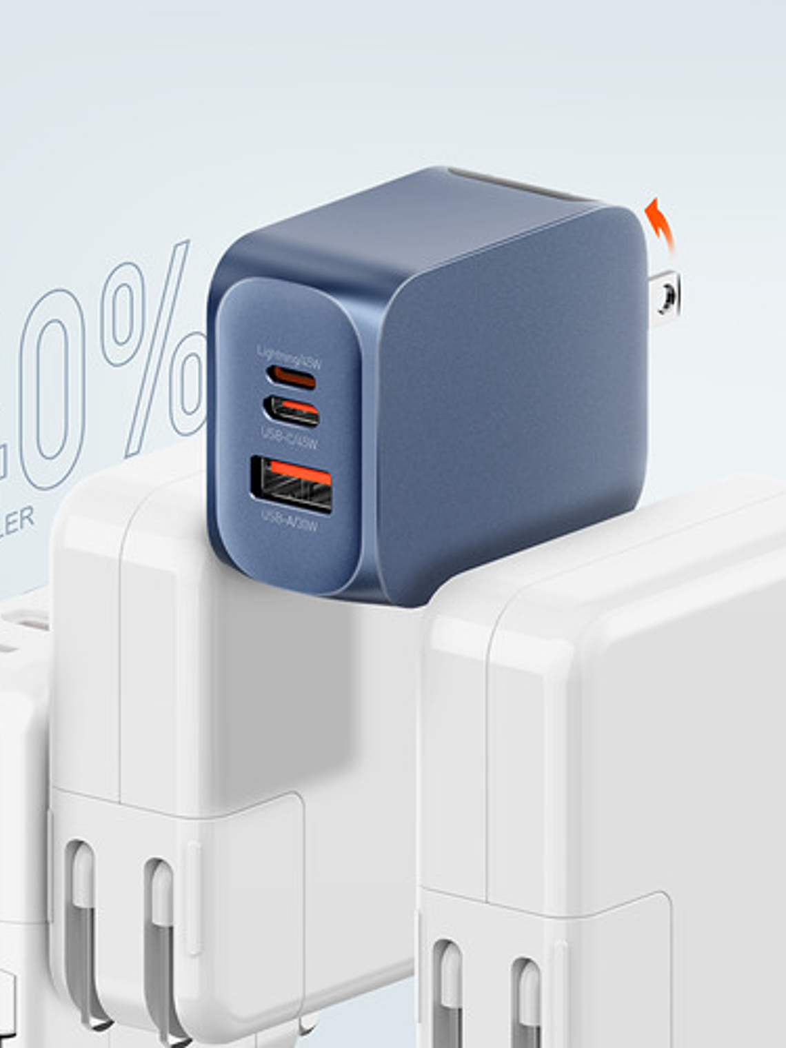 Cargador Gan 45w Ldnio, C/cable, 3 Puertos Usbc, Usba, Light 3