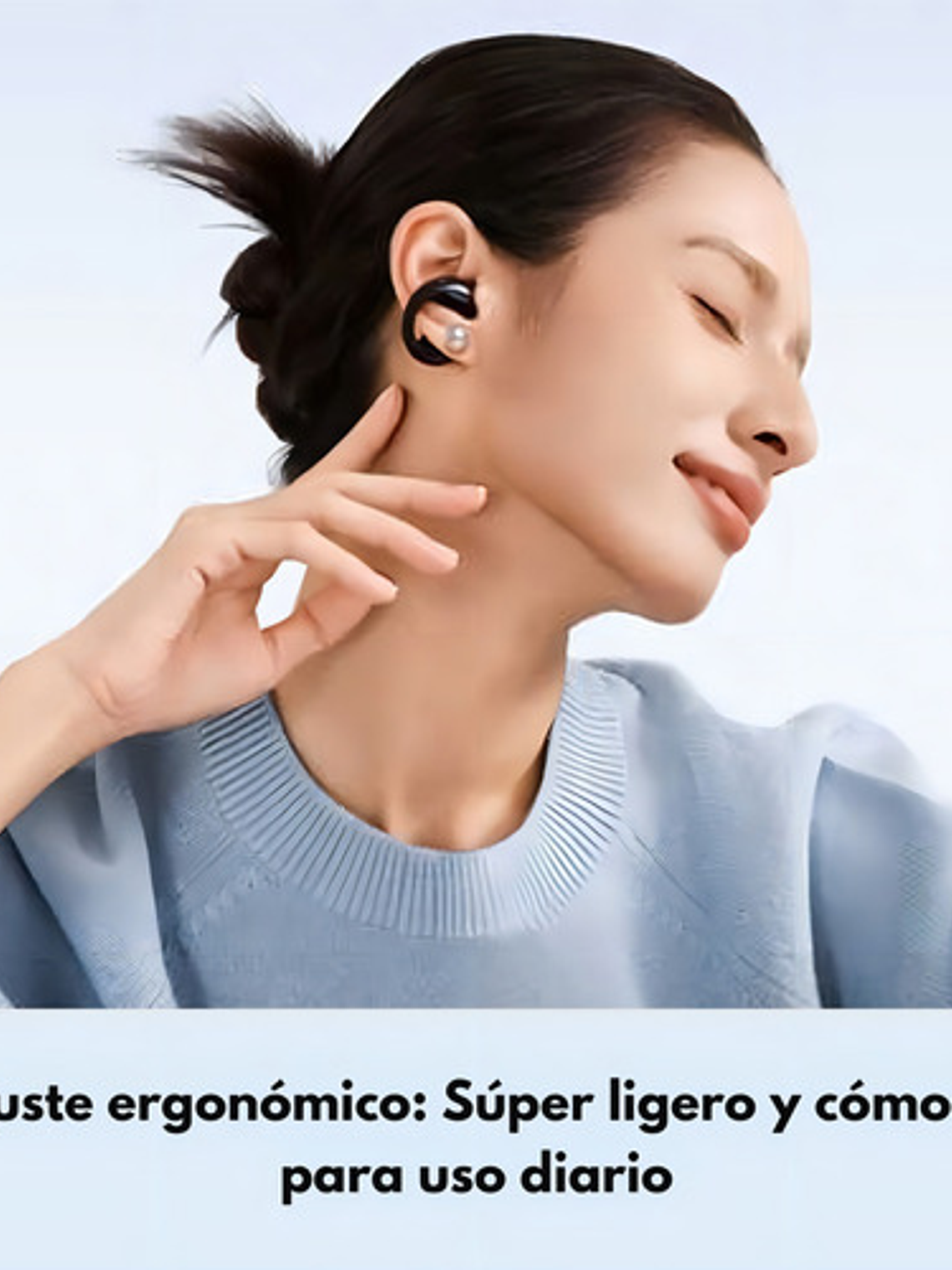 Audífonos Soundpeats Pearlclip Pro,  Bluetooth 5.4, open ear, color Negro 7
